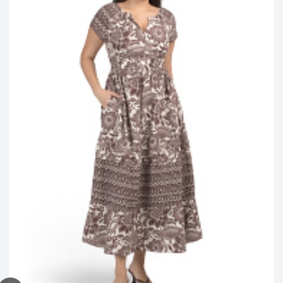 Rachel Zoe Floral Patterned Dress in Brown and White, Size L. - Picture 4 of 17